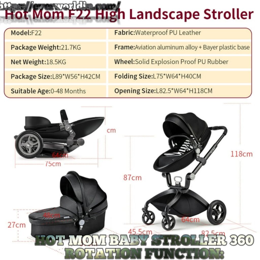 Hot Mom Baby Stroller 360 Rotation Function