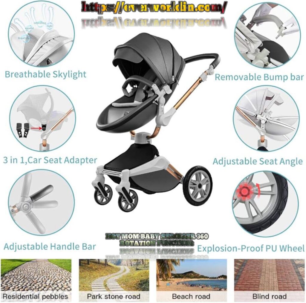 Hot Mom Baby Stroller 360 Rotation Function