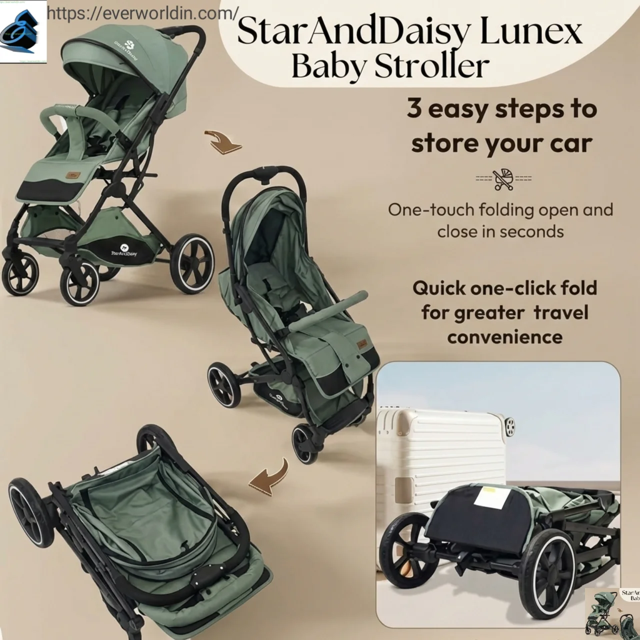 StarAndDaisy Lunex Baby Stroller lightweight design for everyday city use