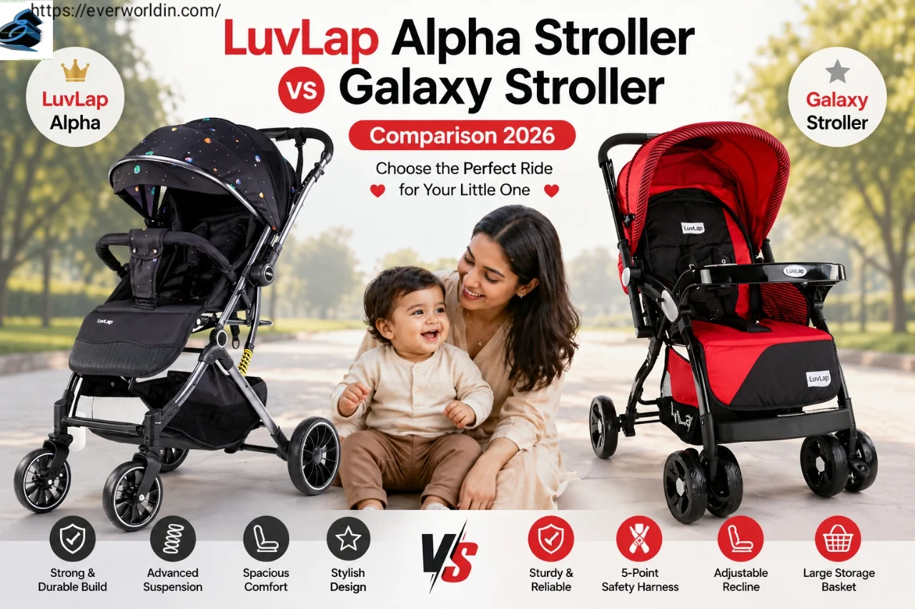 LuvLap Alpha Stroller vs Galaxy Stroller comparison 2026 with baby and parents