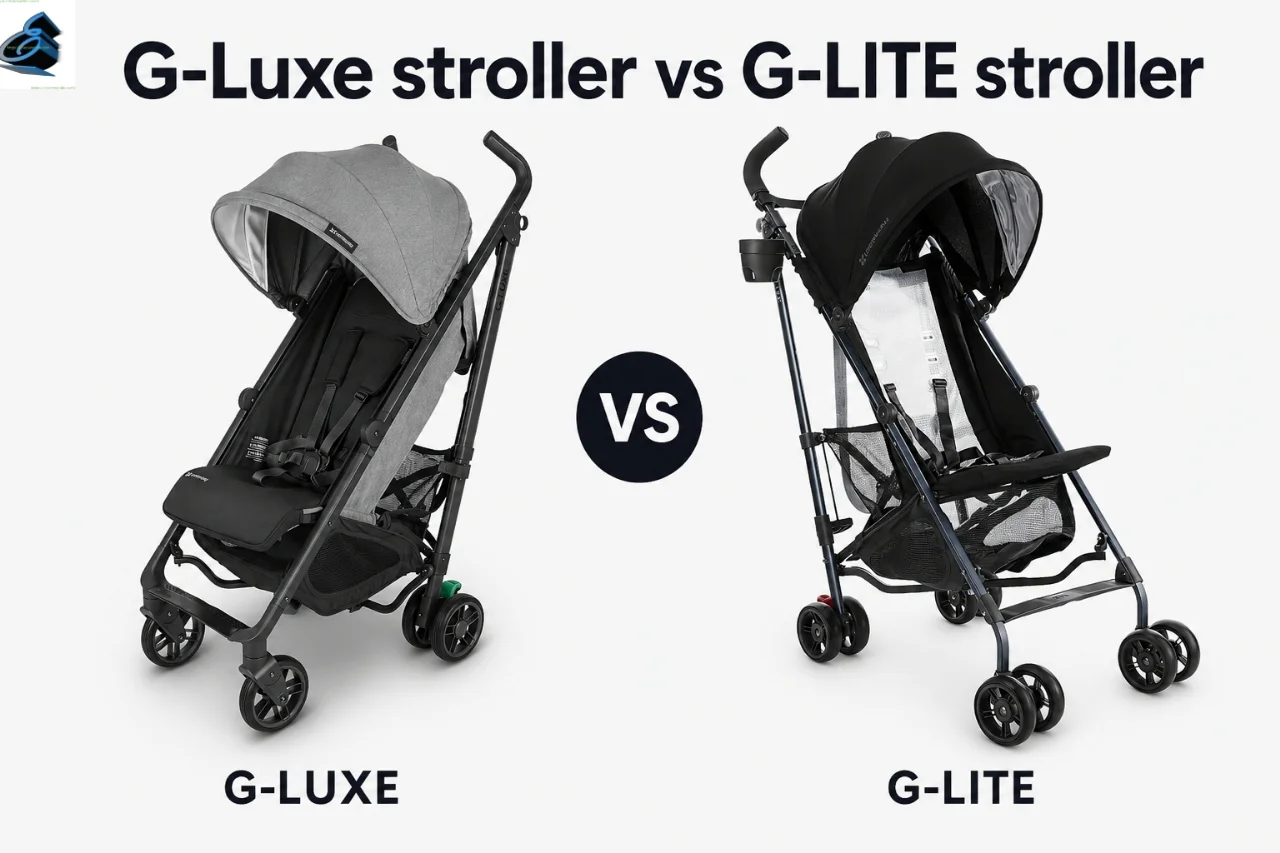 Uppababy G-Luxe vs G-Lite lightweight stroller comparison 2026 with modern baby travel design”