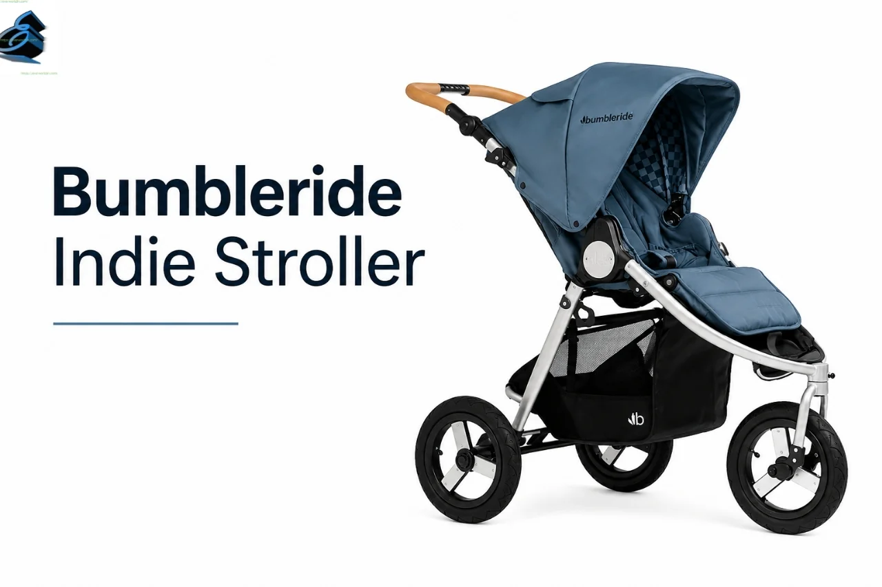 Parents walking with the Bumbleride Indie Stroller on an outdoor trail in 2026.
