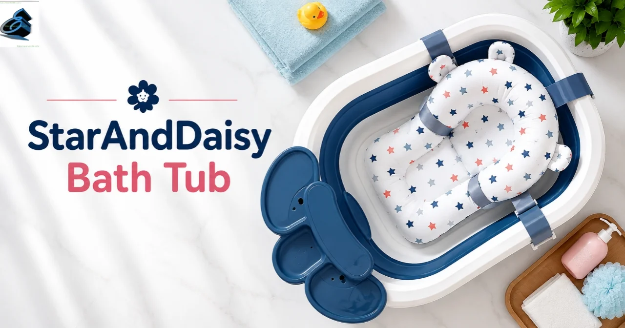 StarAndDaisy foldable baby bath tub with anti-slip design for newborns and toddlers