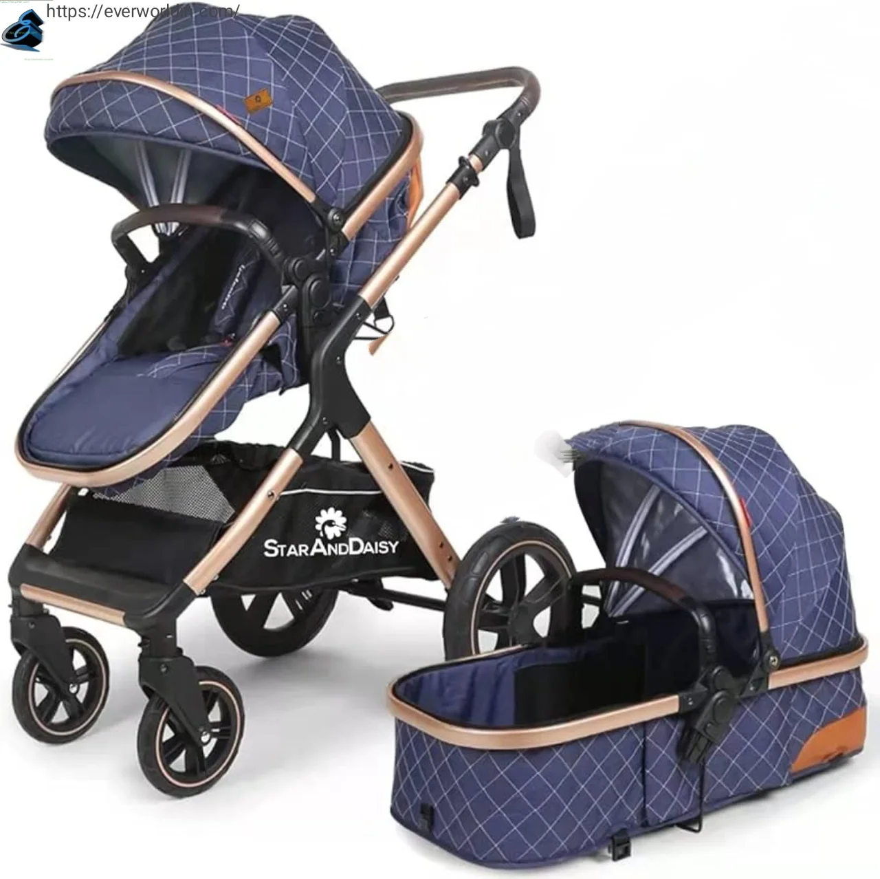 EasyGo Luxury Stroller with modern lightweight design and comfortable seating for babies